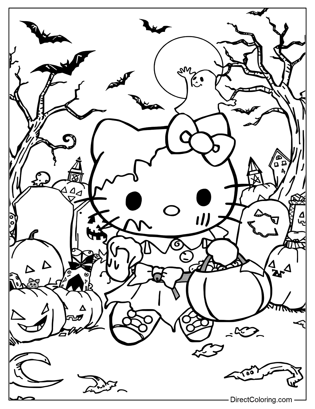 Hello Kitty Halloween 

Coloring Page